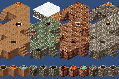 2D Isometric Modular Tileset – Dirt & Gravel