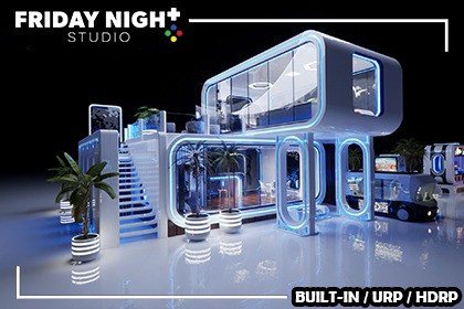 Futuristic Cabin Settlement – Modular Sci-Fi Environment