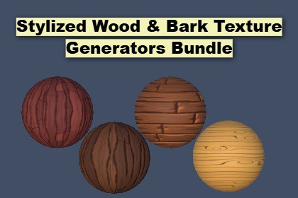 Stylized Wood & Bark Texture Generators Bundle