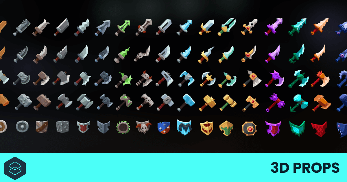 3D Props - Casual Weapon Icon | 3D 무기 | Unity Asset Store