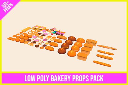 Low Poly Bakery Props Pack (100+ Props)