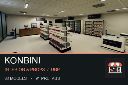 Japanese Convenience Store (Konbini) - Modular Interior & Props