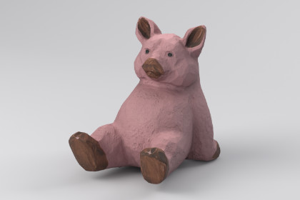 Wooden Pig Figurine - Photogrammetry Scan