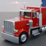 Realistic American Semi Truck + Container Trailer (11 Truck + 7 Trailer Colors)