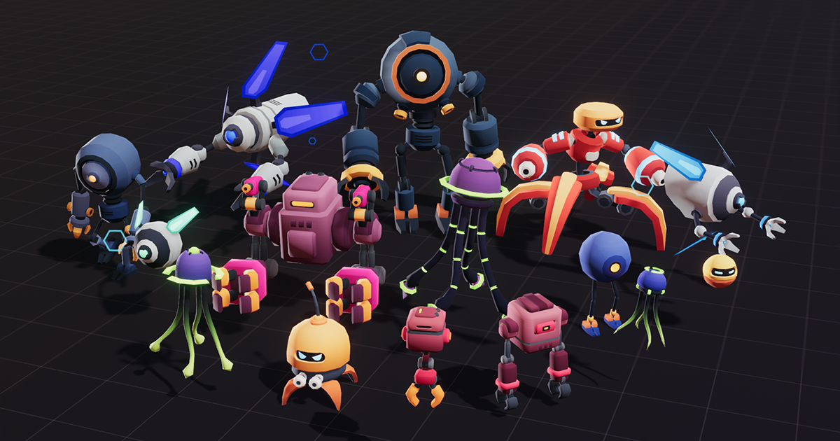 Robots Ultimate Pack 01 Cute Series | 3D Robots | Unity Asset Store