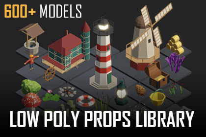 Low Poly Props Library – Forest, Sea, Town, Farm & More
