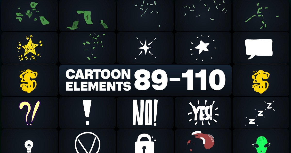 Cartoon Elements 89-110 | 2D 텍스처 및 소재 | Unity Asset Store