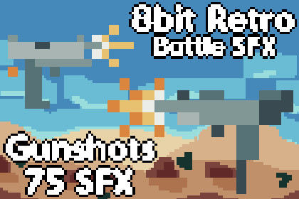 8bit Retro Battle SFX - Gunshots