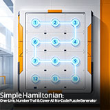 Simple Hamiltonian: One Line, Number Trail & Cover-All No-Code Puzzle Generator