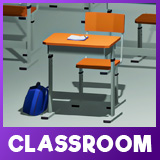 Low Poly Classroom Props and Stationery