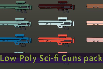 50 low poly Sci-fi rifles pack