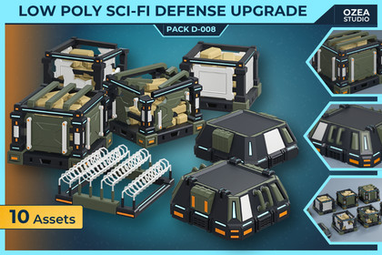 Low Poly Sci-Fi Defense Upgrade Pack D-008