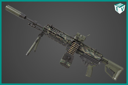 Machine Gun 14 Military Green URP HDRP Textures