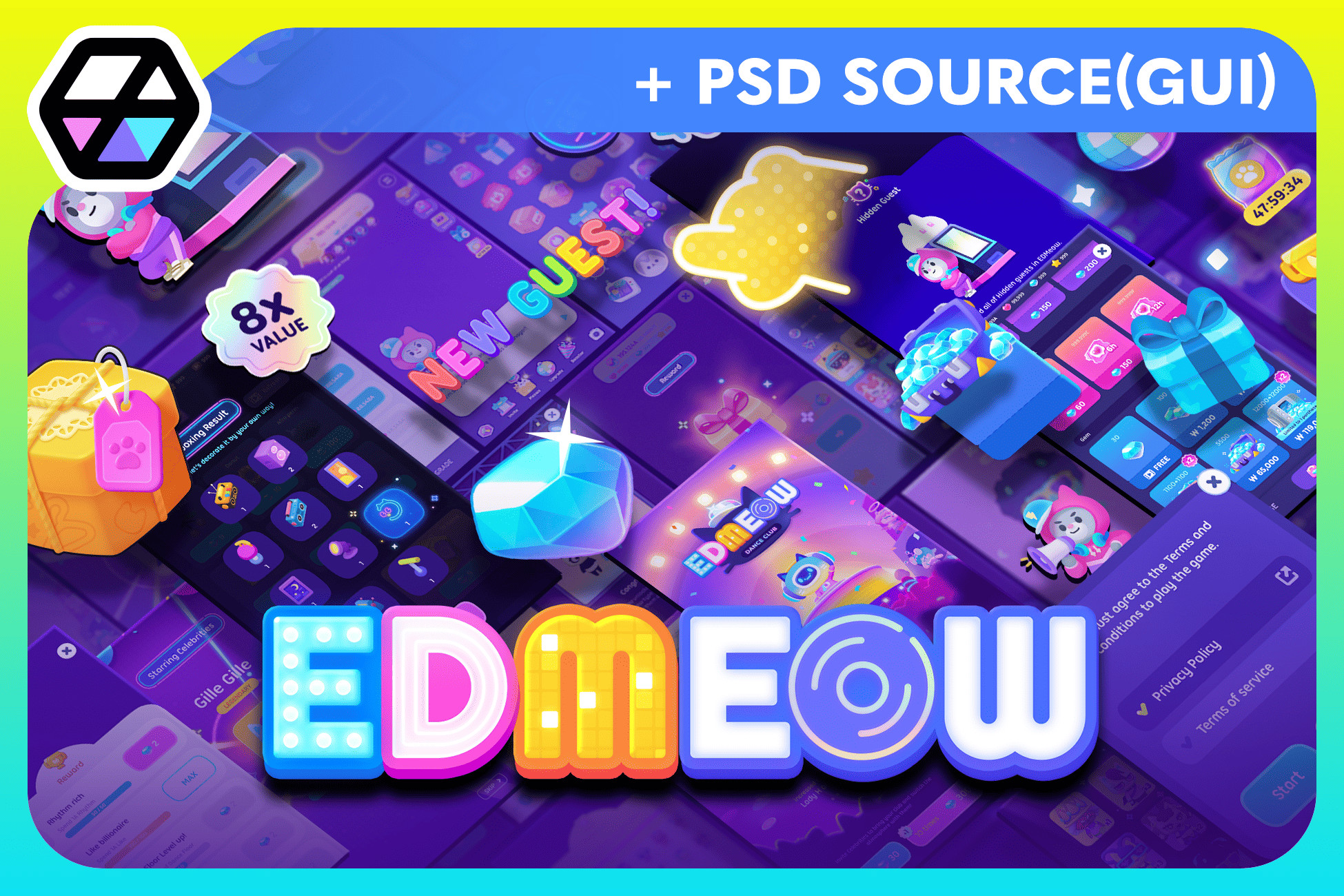 GUI - Neon2(+PSD) | 2D GUI | Unity Asset Store