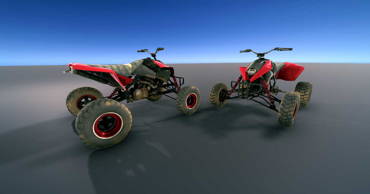 ATV Quad Bike 3 with "Wheel System") 3D Land Unity