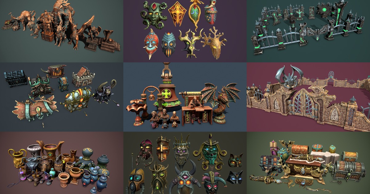 Tall Props Unity Fantasy Bundle Props | 3D Props | Unity Asset Store