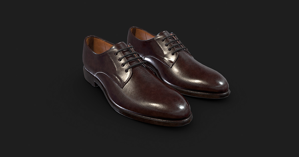 Brown Derby Shoes 3D Model Game Ready | Props | Unity Asset Store