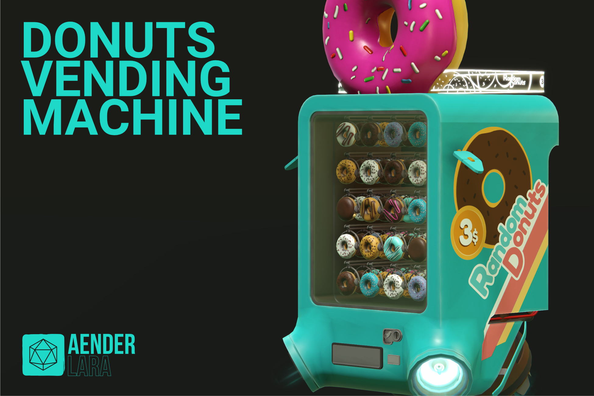 Donuts Vending Machine Scifi Vending Machine 3D 道具 Unity Asset Store