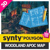 POLYGON - Woodland Apocalypse Map by Synty