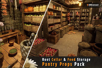 Medieval Root Cellar & Food Storage | Pantry Props Pack