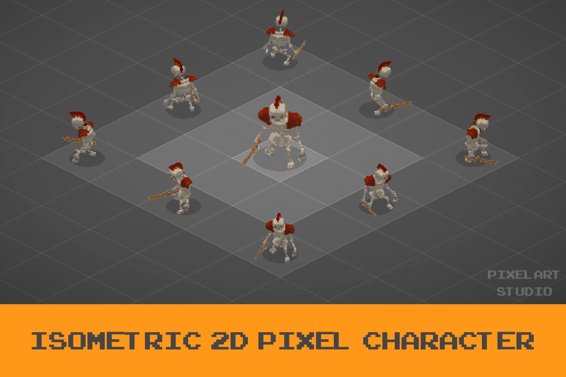 2D Skeleton Warrior - Isometric PixelArt Character | 2D Characters ...