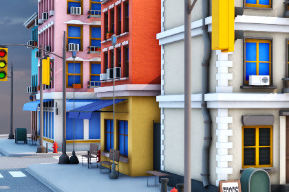 Modular Stylized Cartoon City Pack [Desktop & Mobile]