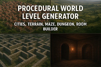 Procedural World-Level Generator - Cities, Terrain, Maze, Dungeon, Room Builder