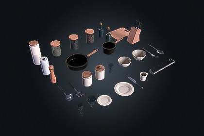 Kitchen Accessories V1 – Props | Game Ready PBR | Built-In & URP Compatible