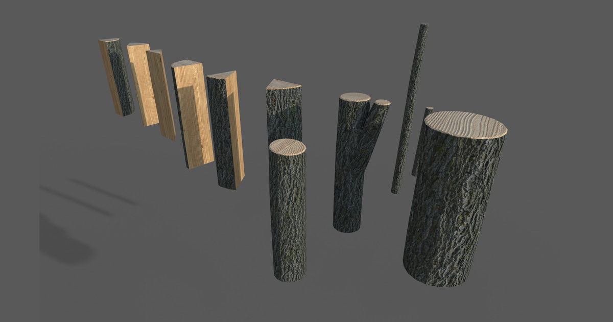 Logs Sticks Split Lumber PBR | 3D Trees | Unity Asset Store