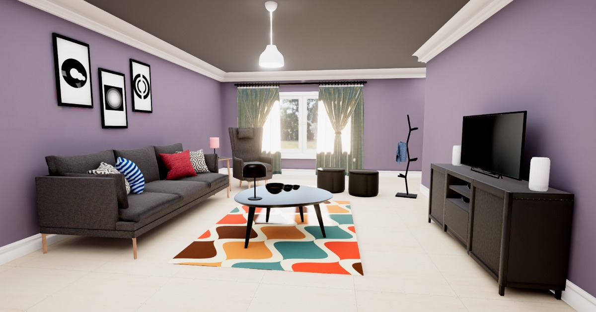 Complete Living Room | 3D Interior | Unity Asset Store
