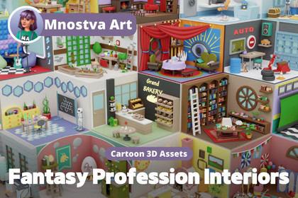Fantasy Cartoon Profession Rooms