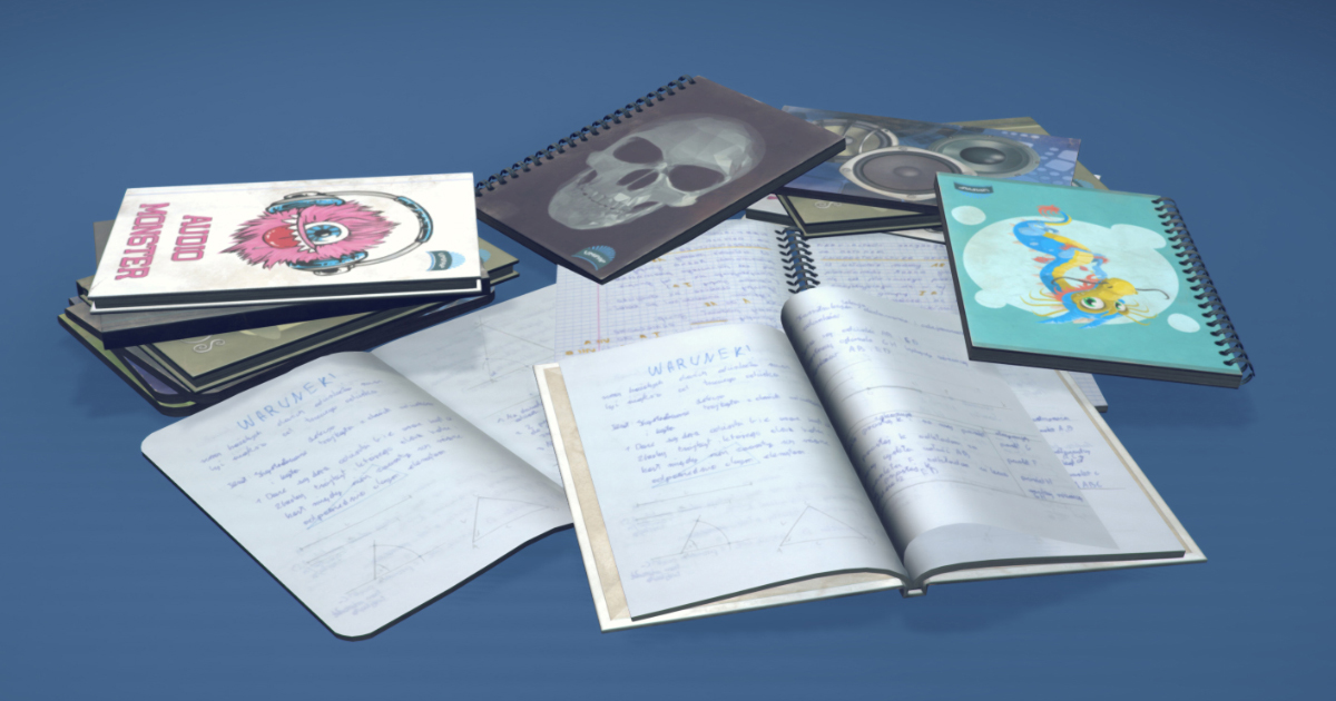 Book Model Unity School Book Set | 3D Interior | Unity Asset Store