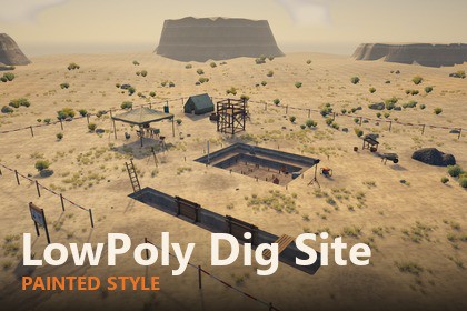 LowPoly Dig Site - Painted Style