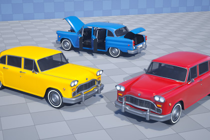 Stylized Drivable Vehicles - Taxi Car "GoCab"