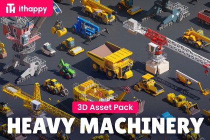 Heavy Machinery - Low Poly 3D Models Pack