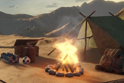 HQ Survival Kit -Lost Island with Plane, Crashed plane, Tent, Fireplace, Tools
