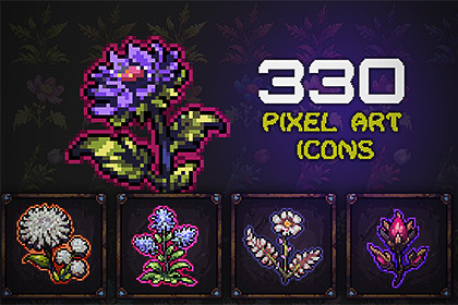 ピクセルハーバルインベントリーアイコンパック（Pixel Herbal Inventory Icons Pack）