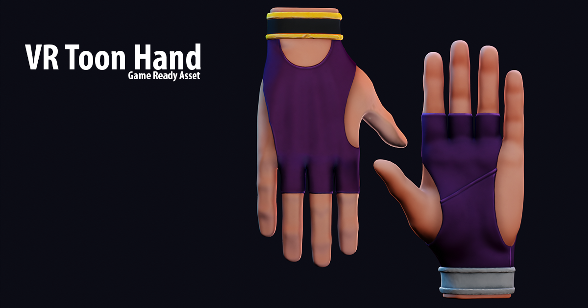 VR Stylized Hand Glove Variation 01 (Left & Right) | 3D Humanoids ...