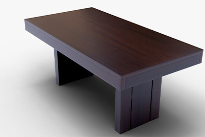 Modern Heavy-Base Wooden Table – Game Ready Furniture Asset