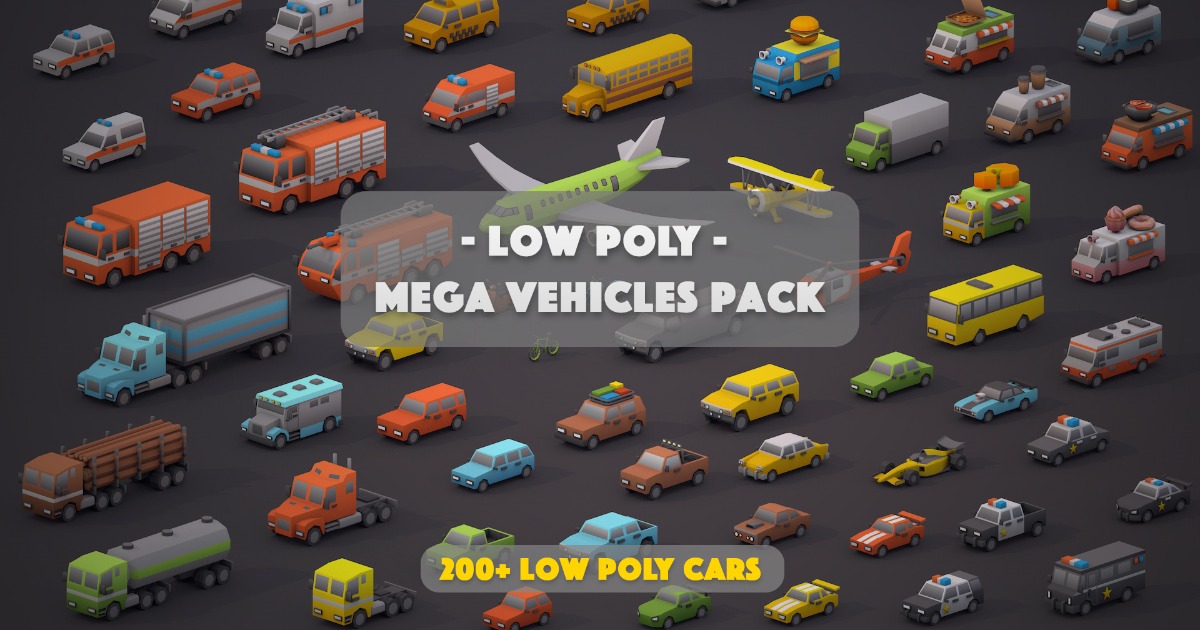 Low Poly Mega Vehicles Pack | 3D 운송도구 | Unity Asset Store