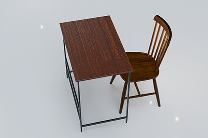 Wooden Study Desk and Chair