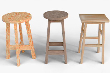 Wooden Stool Collection Pack 2
