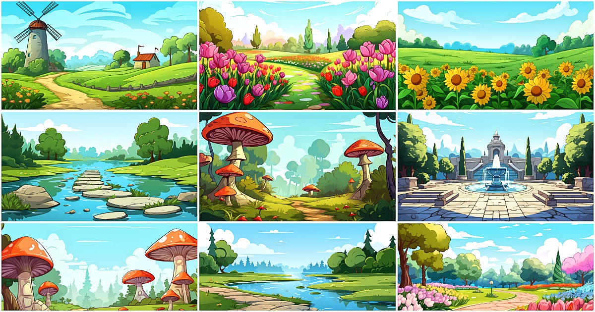 BACKGROUND - Cartoon Garden 2 | 2D Environments | Unity Asset Store