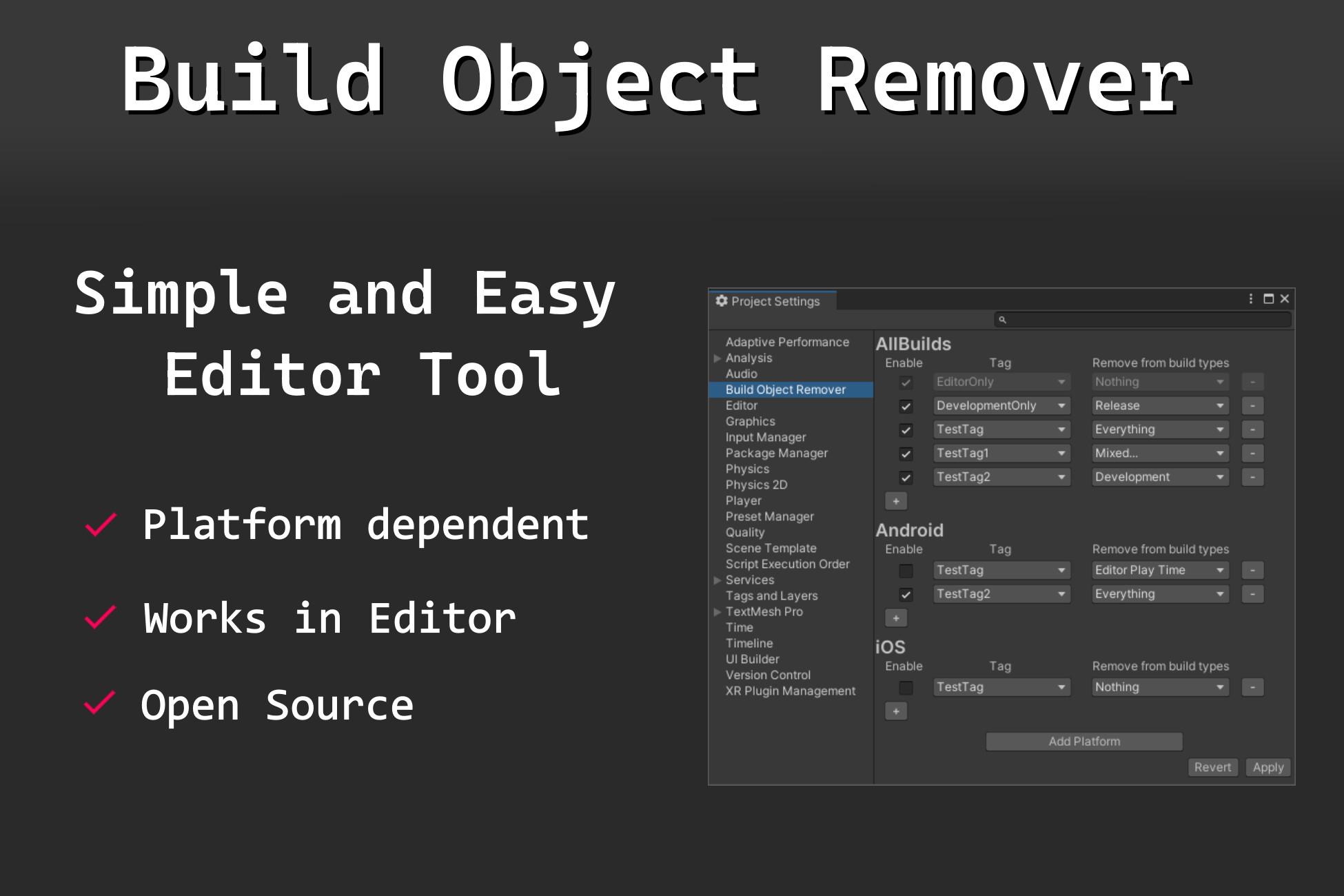 Unity Ove Object Tool Build Object Remover | Utilities Tools | Unity Asset Store