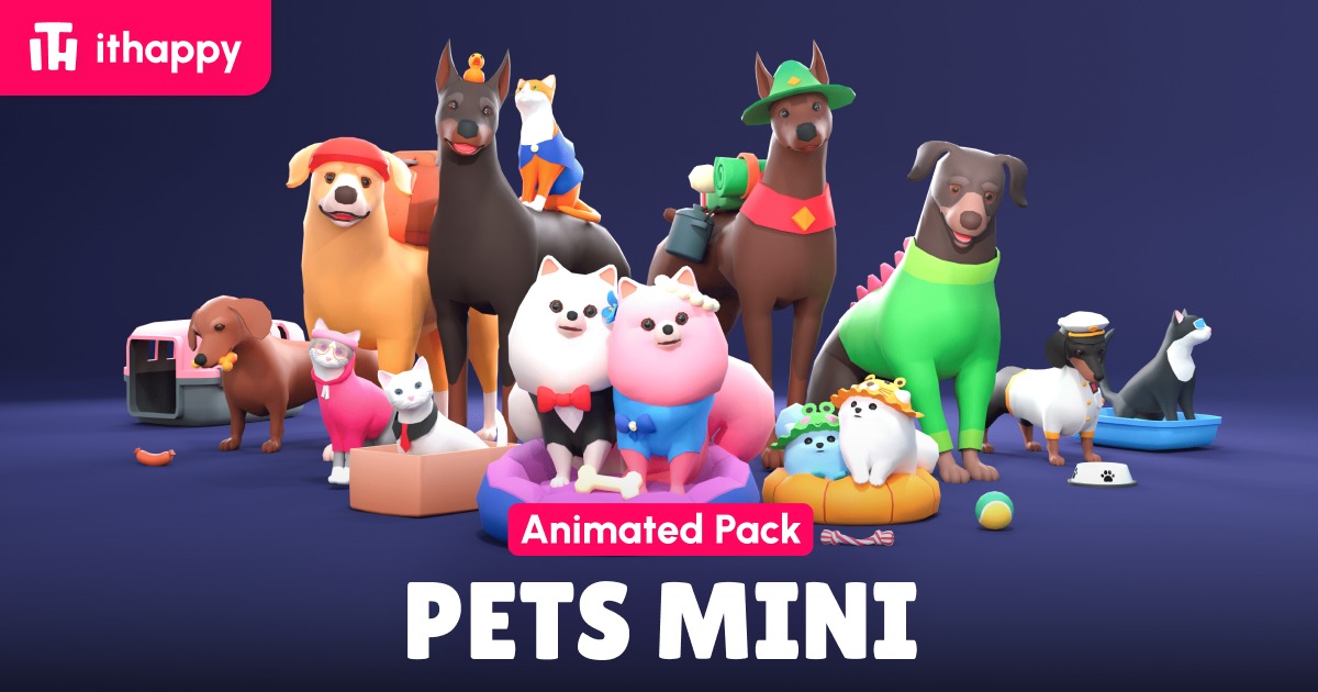 Pets Mini - Low Poly Animated Animals Pack