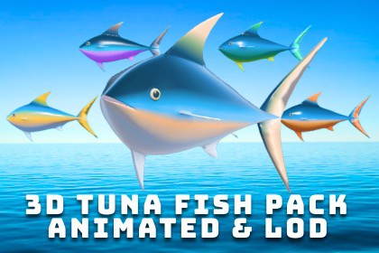 3D Tuna Fish Pack – Animated & LOD Ready