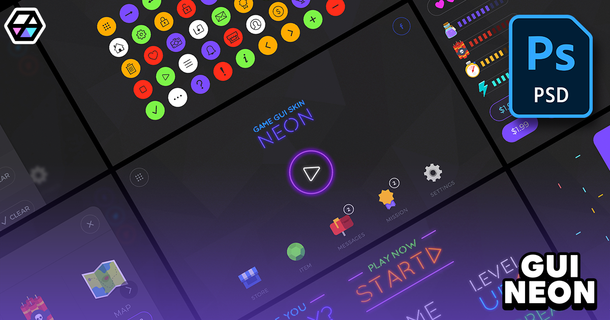 GUI - Neon | 2D GUI | Unity Asset Store