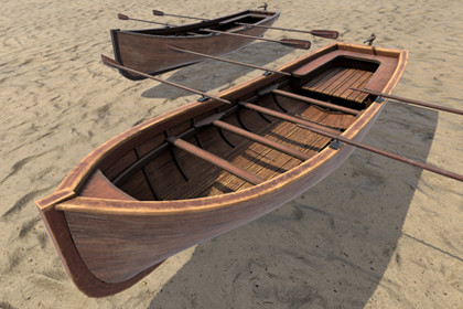 Wood Row Boat
