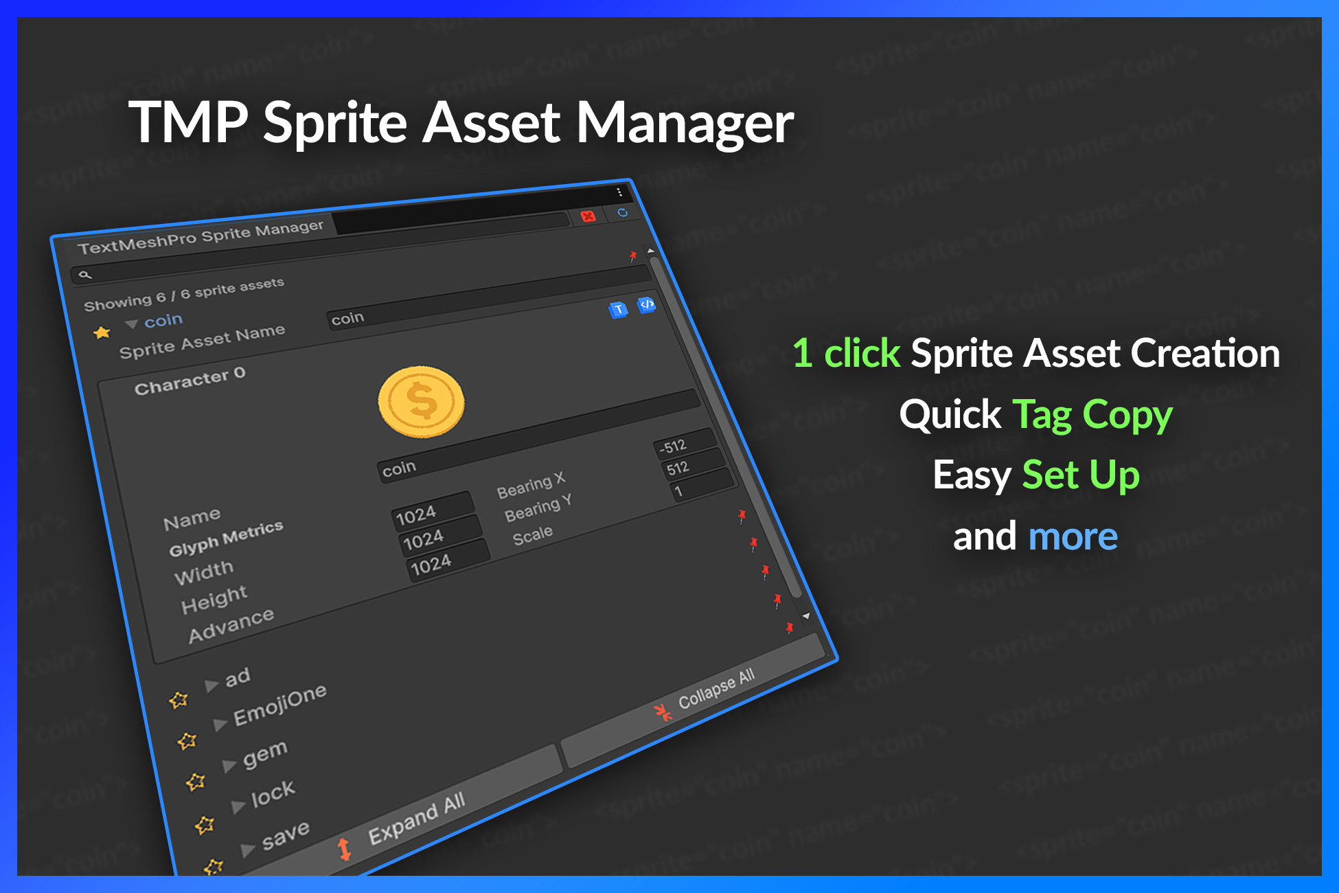 Task Manager Sprite TextMeshPro Sprite Manager | GUI Tools | Unity Asset Store