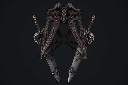 Fantasy swords with scabbard game ready 3d model